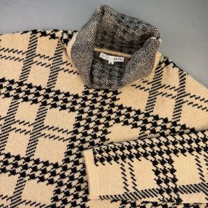 Baltic Born Cowl Neck Houndstooth Oversized Sweater Size Medium